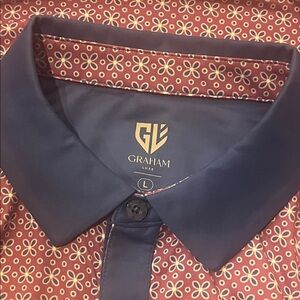 Graham Luxe Navy and Burgundy Men's Polo Shirt